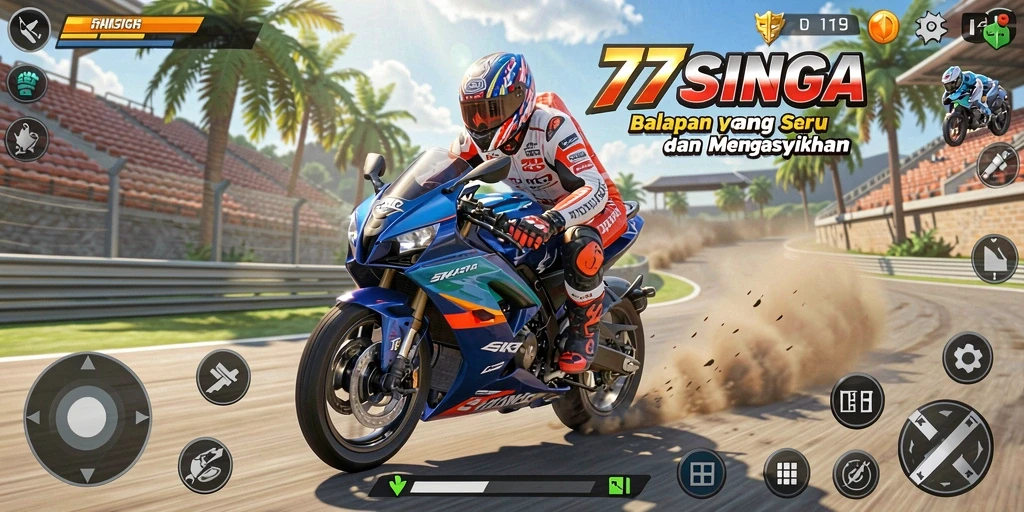 Gameplay seru balapan motor yang menegangkan di 77SINGA.