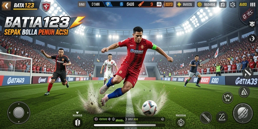 Screenshot BATA123 menampilkan gameplay sepak bola yang seru dan interaktif.