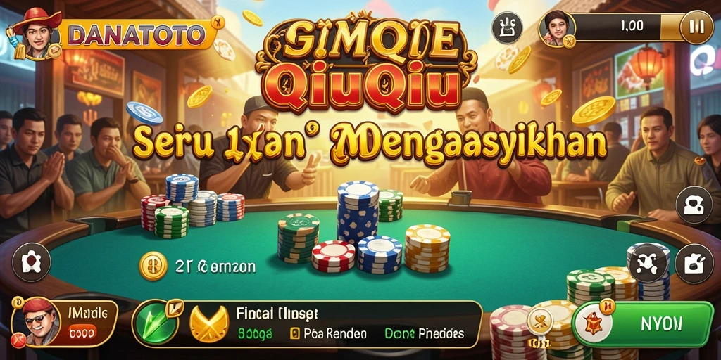Tampilan menarik dari gameplay QiuQiu di DANATOTO.