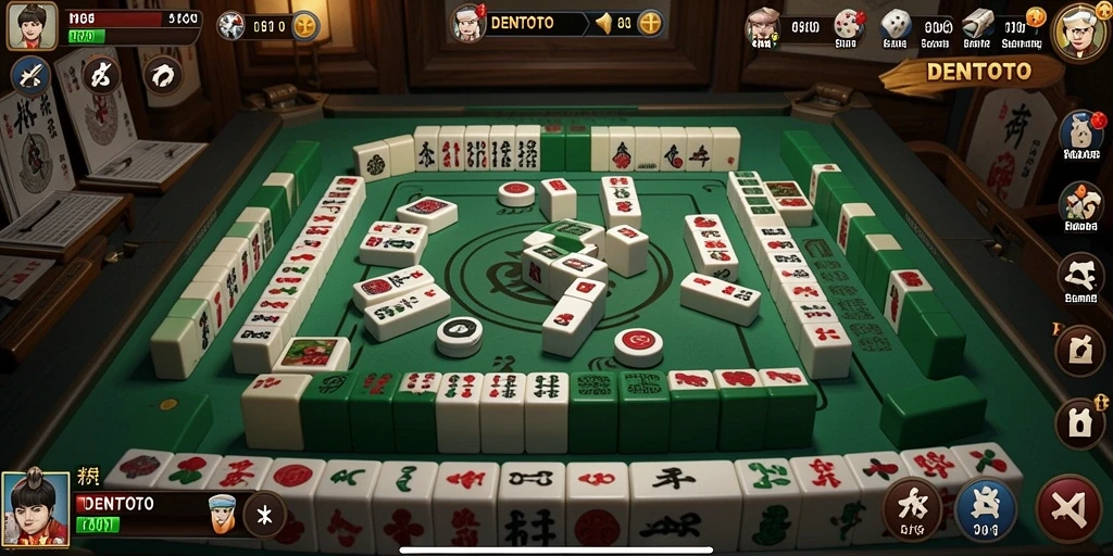 Tangkapan layar DENTOTO menampilkan gameplay Mahjong yang menarik dan interaktif.
