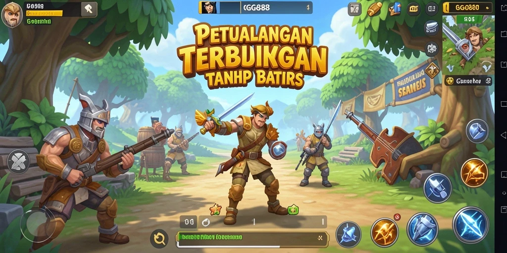 Screenshot menunjukkan eksplorasi seru di dunia terbuka GGG888.