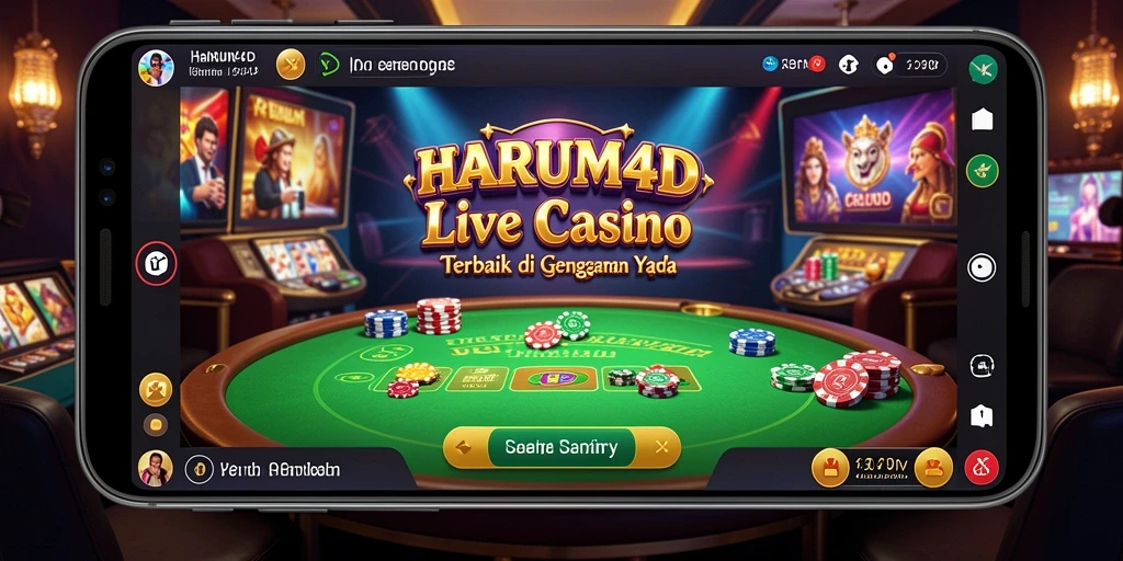 Tampilan gameplay menakjubkan dari HARUM4D yang memancarkan suasana kasino.