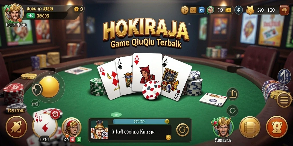 Tampilan gameplay seru dari HOKIRAJA dalam permainan QiuQiu.