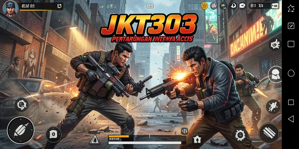Tampilan gameplay mendebarkan dan aksi yang intens di JKT303.