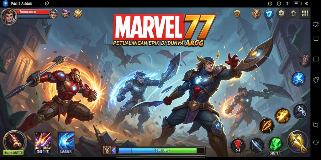 Tampilan aksi epic dalam gameplay ARPG MARVEL77.