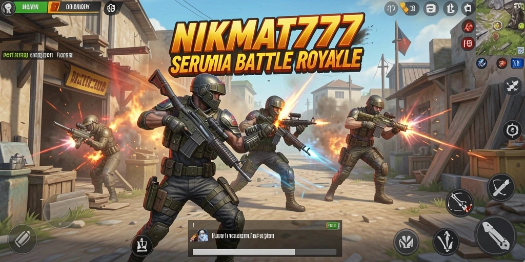 Gameplay seru NIKMAT777 dalam pertempuran Battle Royale yang intens.
