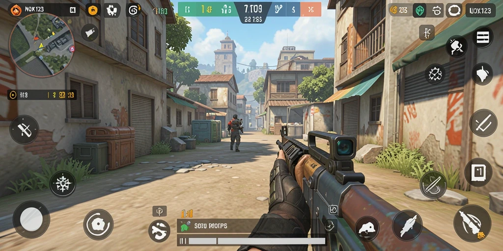 Tampilan gameplay seru di NOX123 dengan aksi menegangkan.