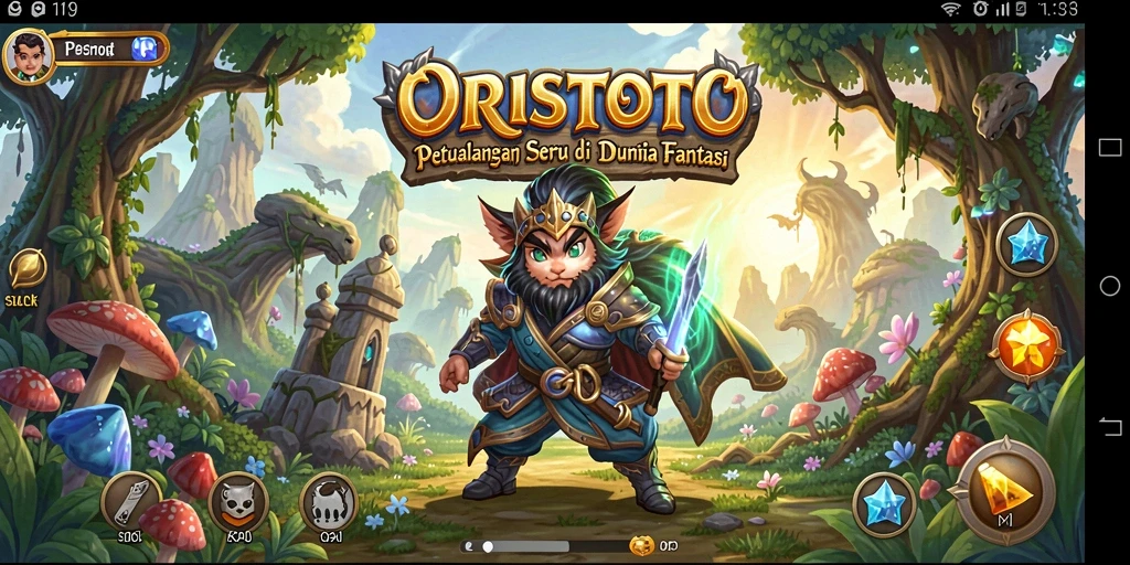 Tampilan gameplay ORISTOTO yang penuh petualangan.