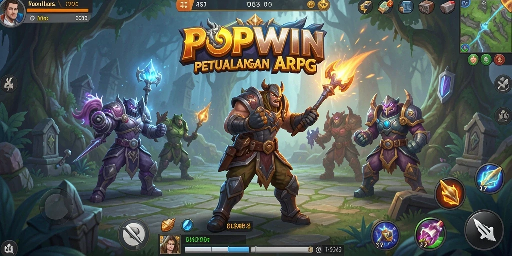 Screenshot menunjukkan adegan aksi seru dalam permainan ARPG.