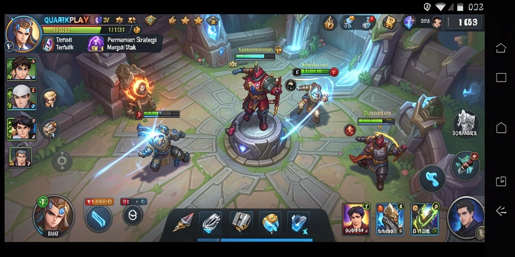 Tampilan gameplay menarik dengan pertempuran strategis di QUARKPLAY.