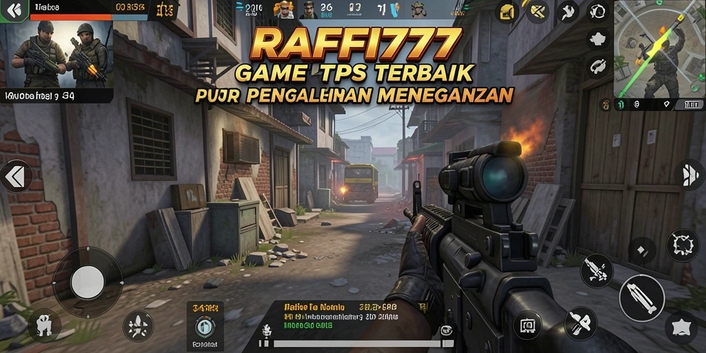 Tampilan gameplay utama RAFFI777 yang mendebarkan dalam pertempuran TPS.