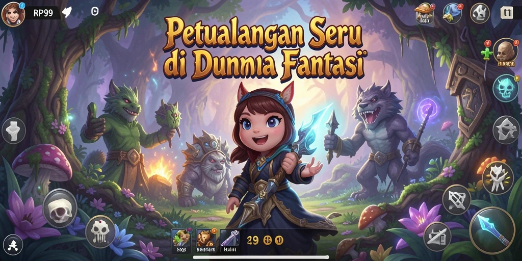 Tampilan gameplay RP99 dengan aksi petualangan yang mendebarkan.