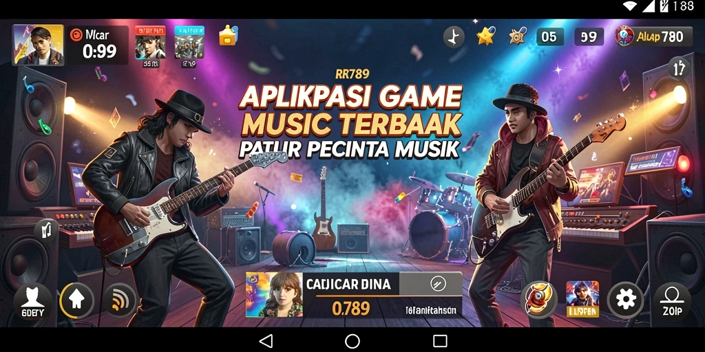 Screenshot utama RR789 menunjukkan gameplay yang menarik dalam dunia musik.