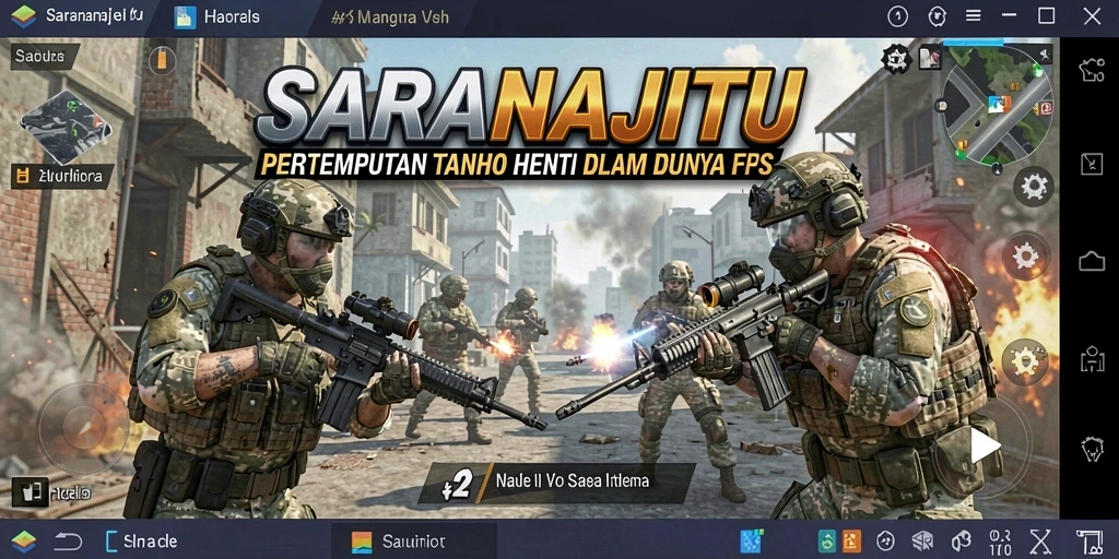 Tampilan aksi mendebarkan pada gameplay SARANAJITU yang intens.