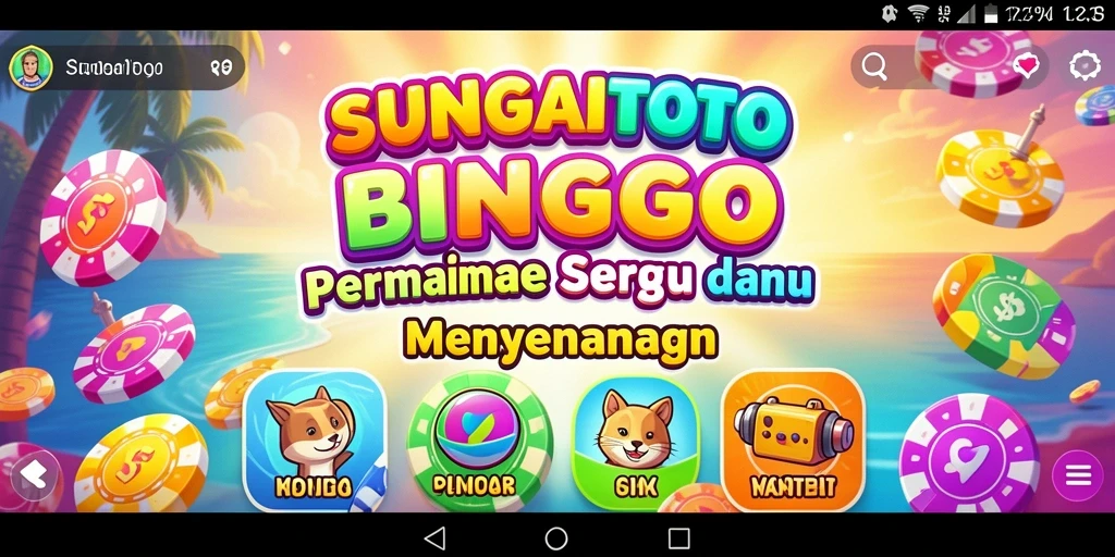 Screenshot SUNGAITOTO menampilkan keseruan gameplay Bingo yang interaktif.
