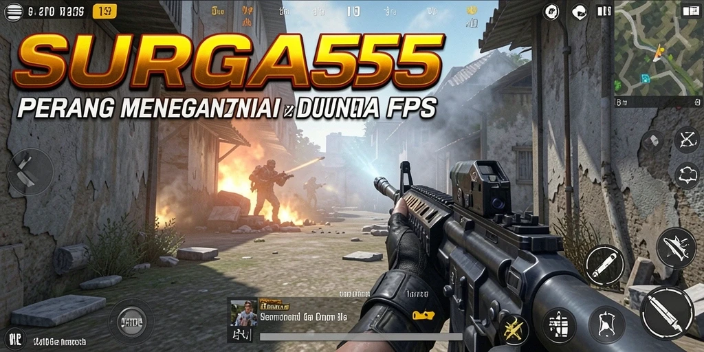 Tangkapan layar SURGA55 menunjukkan aksi menegangkan dalam gameplay FPS.