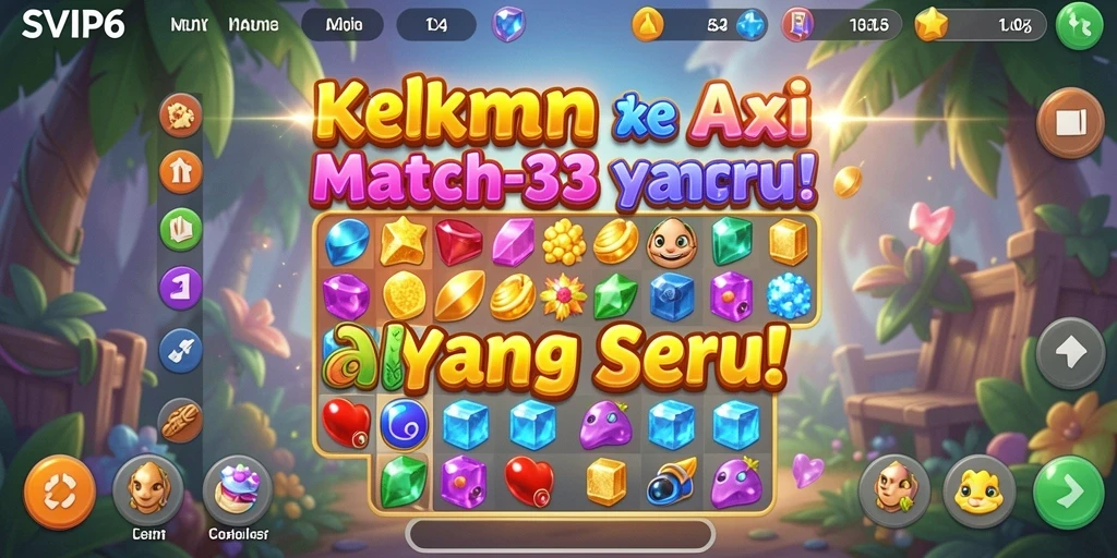 Screenshot gameplay SVIP6 menampilkan tantangan seru dalam permainan Match-3.