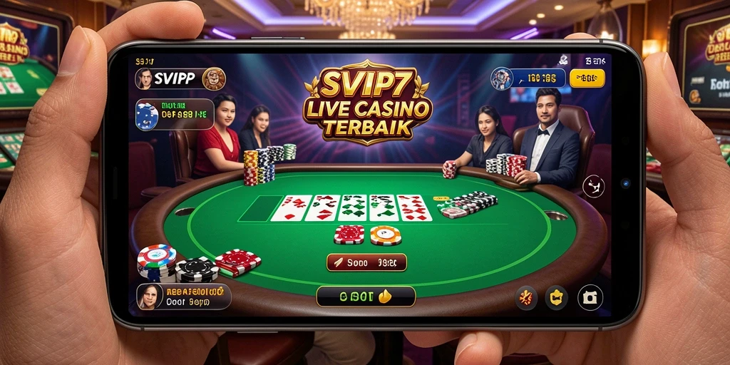Tampilan menarik permainan Live Casino SVIP7 dengan dealer profesional.
