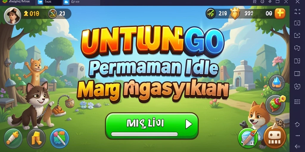Tampilan gameplay UNTUNGGO yang menarik dan santai.