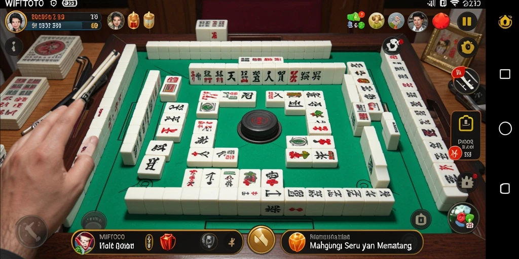 Screenshot gameplay WIFITOTO menunjukkan tantangan Mahjong yang menarik.