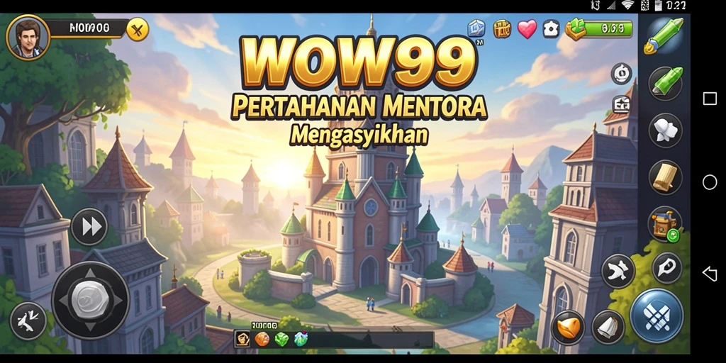 Tampilan gameplay WOW99 yang menakjubkan dalam pertempuran Tower Defense.
