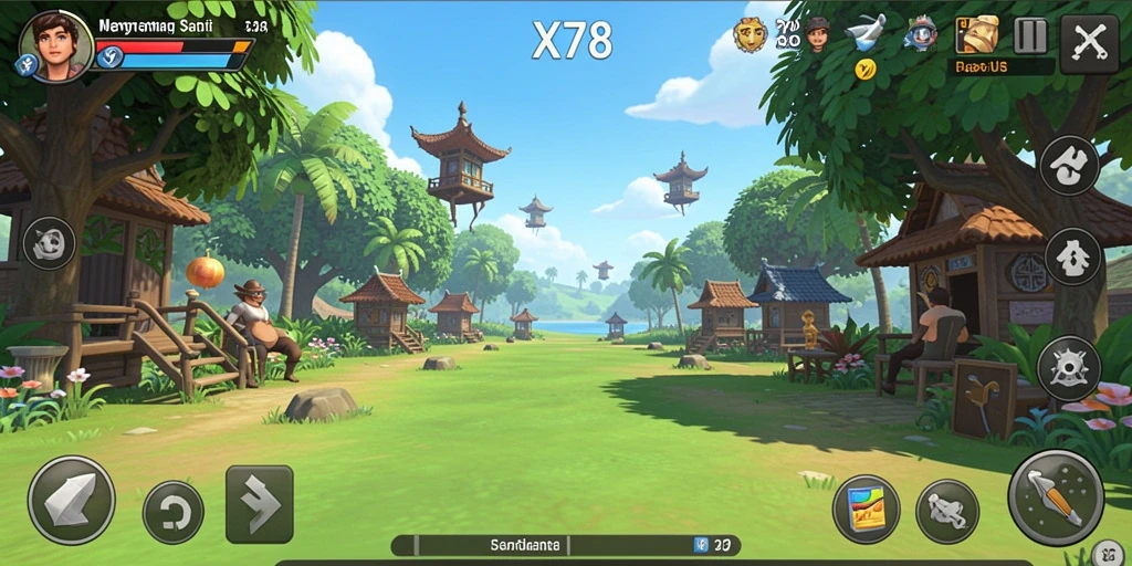 Tampilan gameplay X78 yang menarik dan penuh warna.